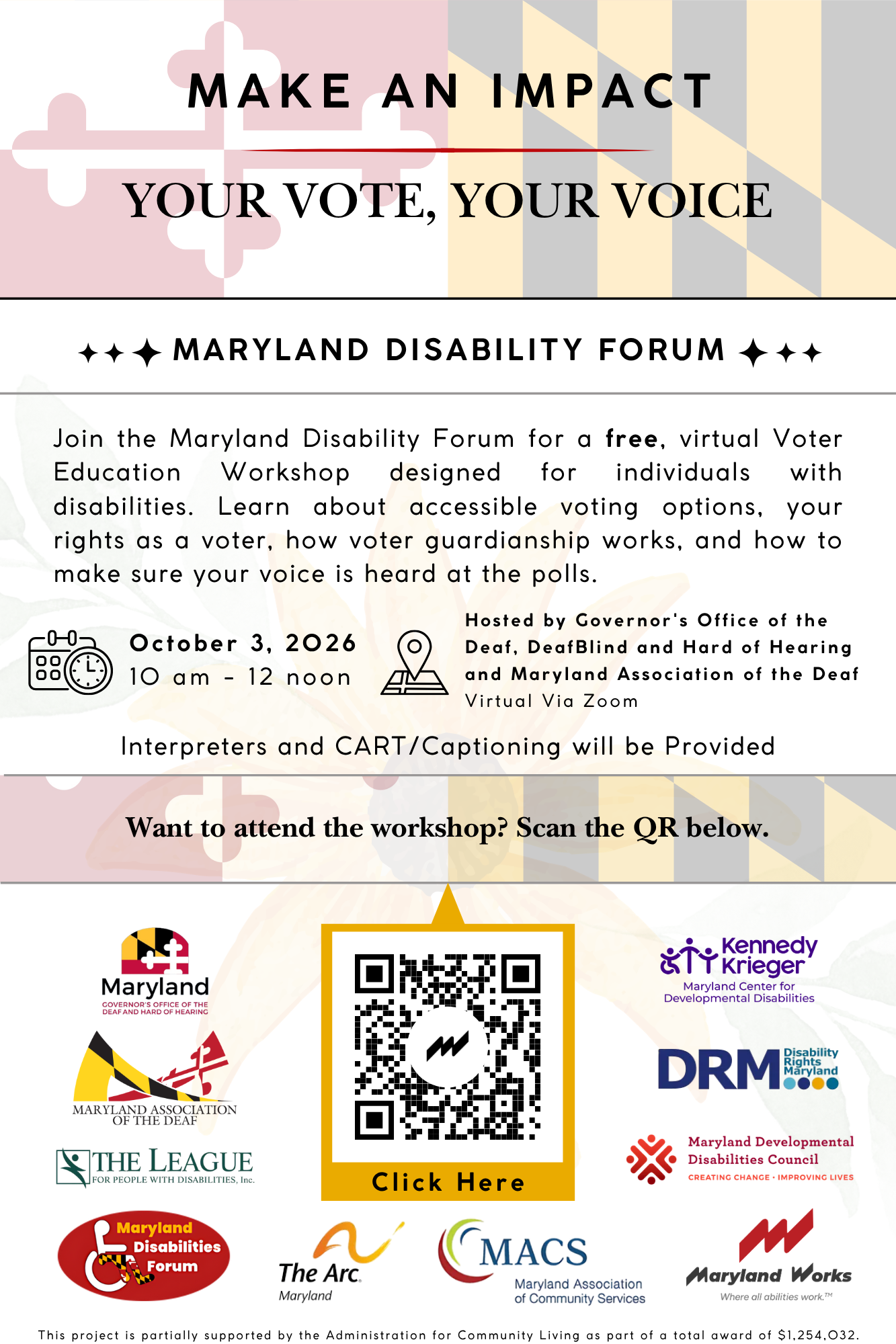 Maryland Disability Forum 10/03/2026 meeting