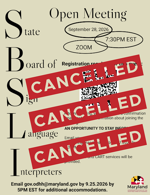 Sept 28, 2026 SBSLI Board Meeting Canceled